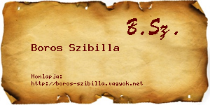 Boros Szibilla névjegykártya