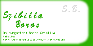 szibilla boros business card